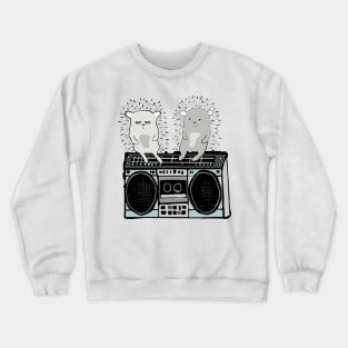 Hedgehogs on Boombox Crewneck Sweatshirt